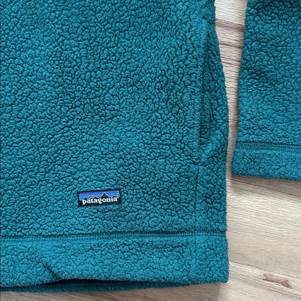 Patagonia vintage 1/2 zip pullover green fleece jacket size XS